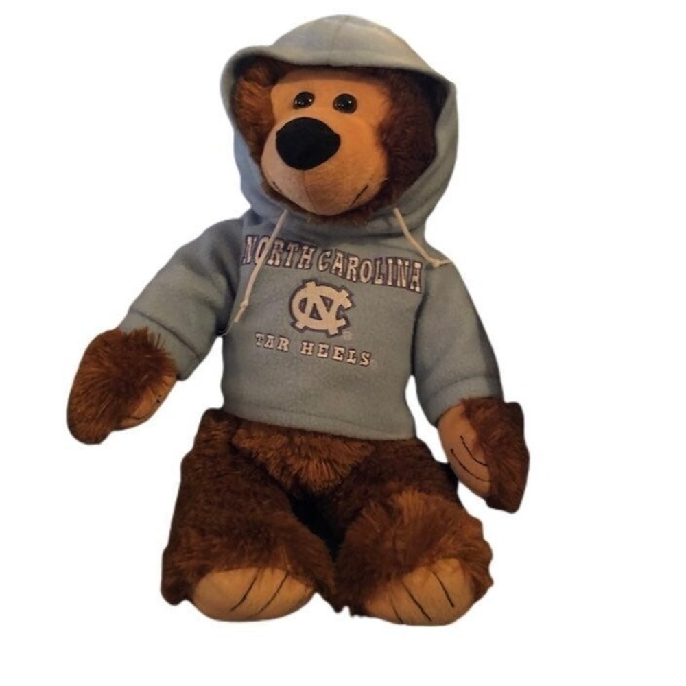 Toy‎ Factory North Carolina Tar Heels Plush Teddy Bear Blue Hoodie UNC 15 Inch
